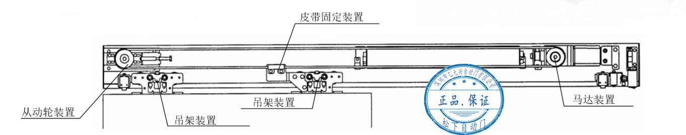 单开自动门皮带安装结构